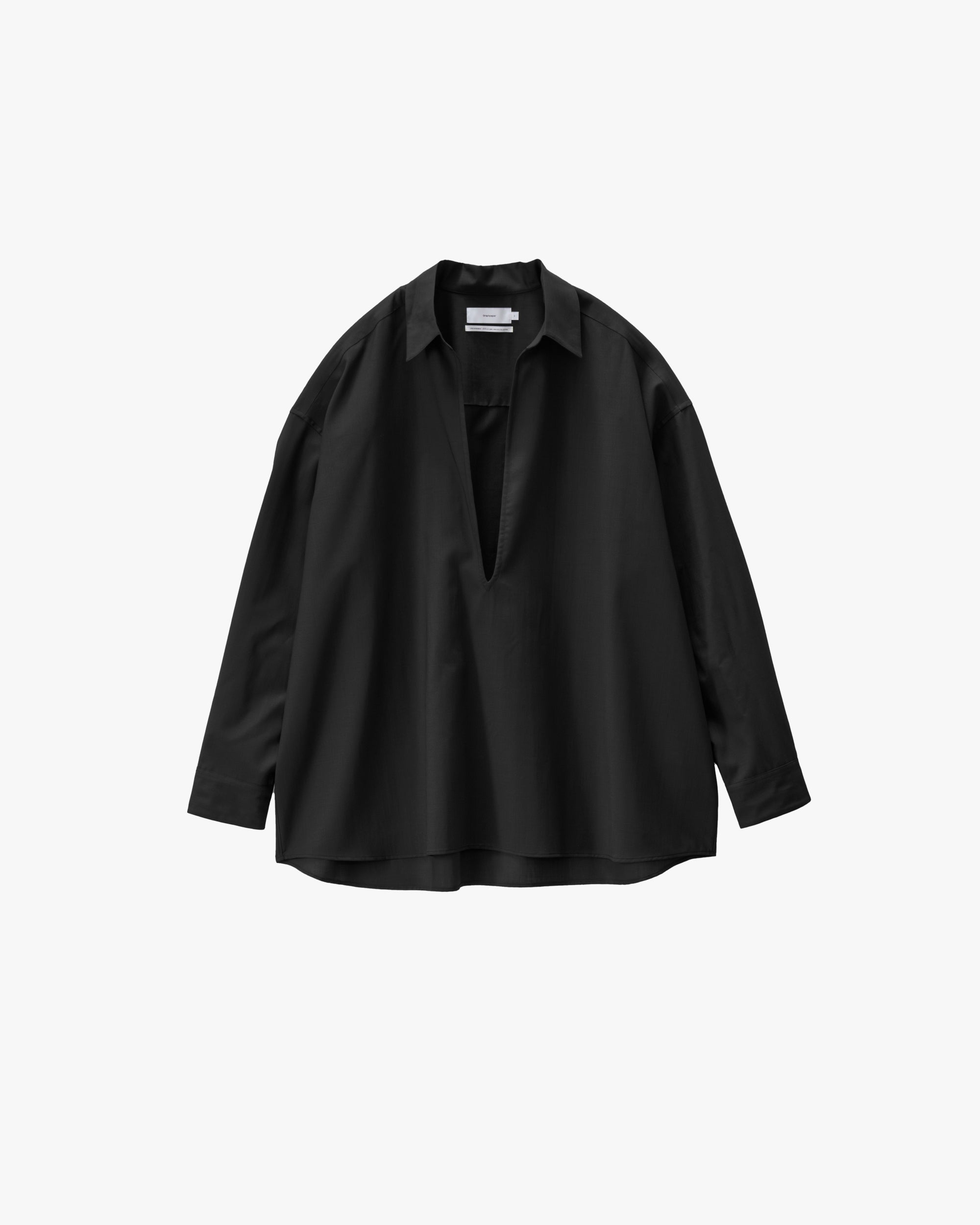 トップス Graphpaper FINEWOOLTROPICALYOKESLEEVEL Fine Wool Tropical Oversized Band Collar Shirt | My