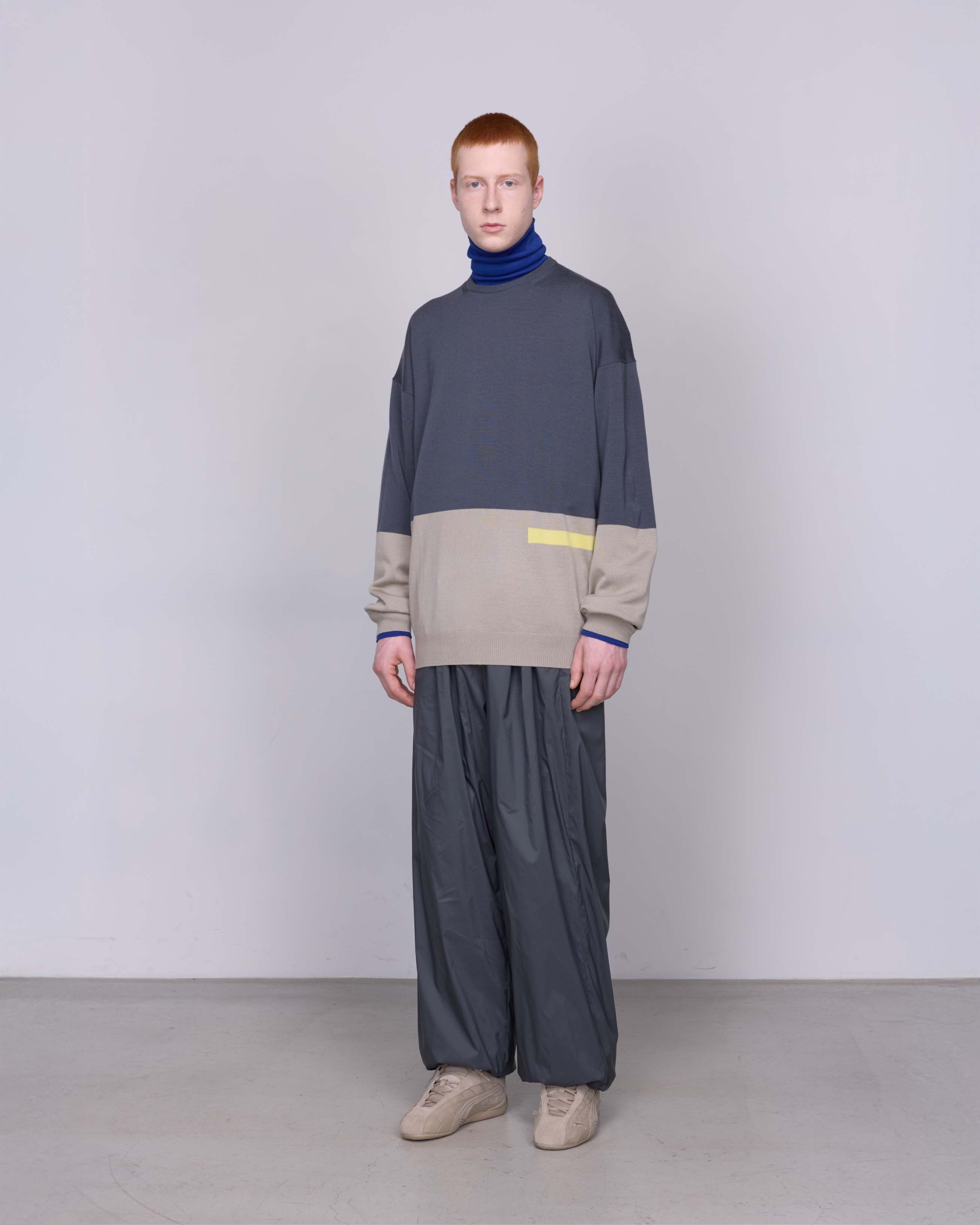 トップス Graphpaper Intarsia Crew Neck Knit SALE- High Gauge Intarsia L/S Oversized Crew Neck Knit – Graphpaper