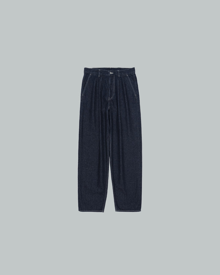 Recycled Cotton Denim Two Tuck Tapered Pants