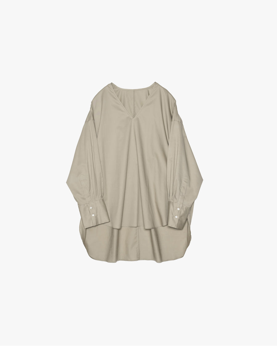 Silicon Poplin Long Cuff Blouse