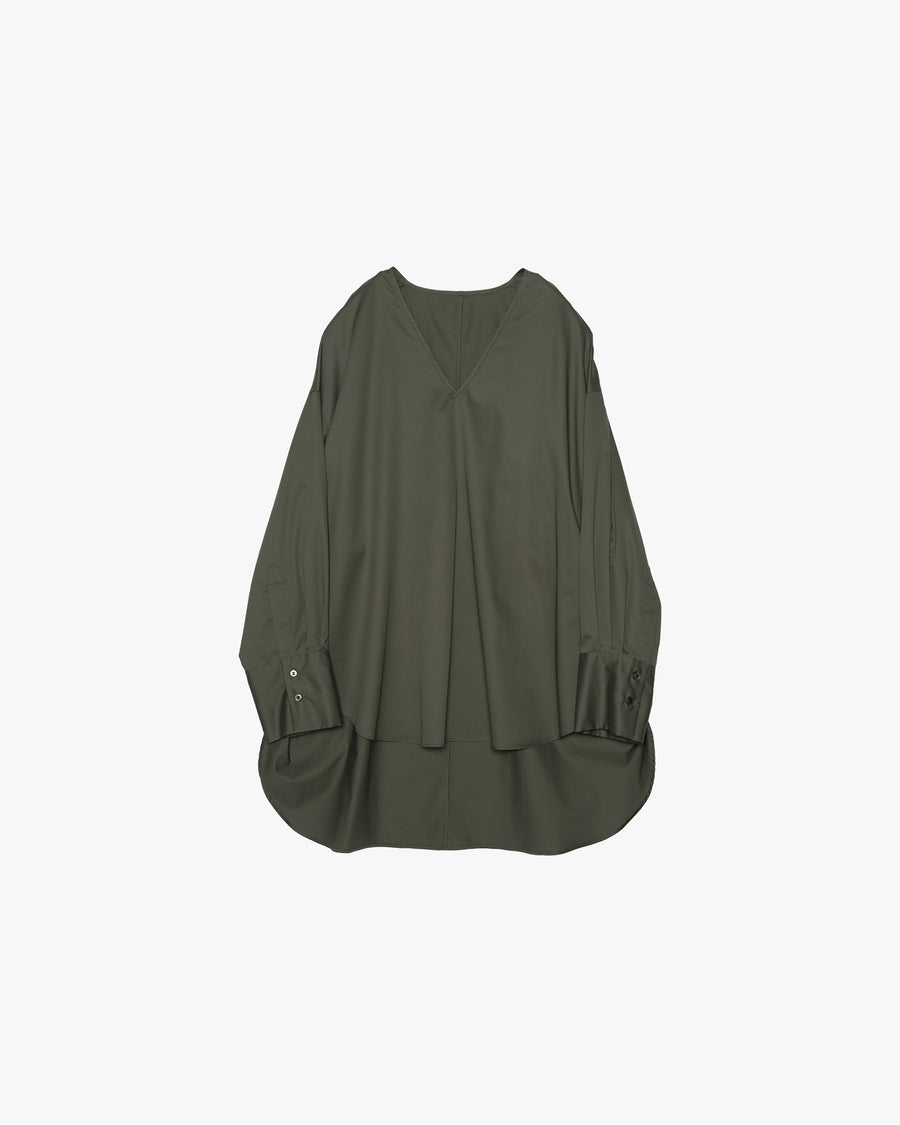 Silicon Poplin Long Cuff Blouse