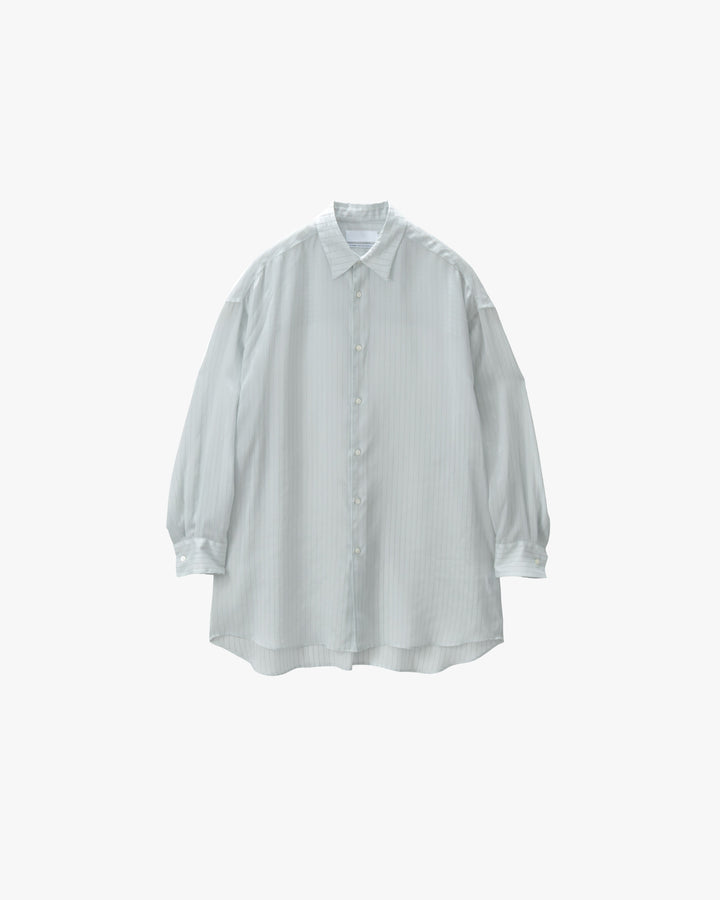 Cupro Stripe Regular Collar Long Shirt