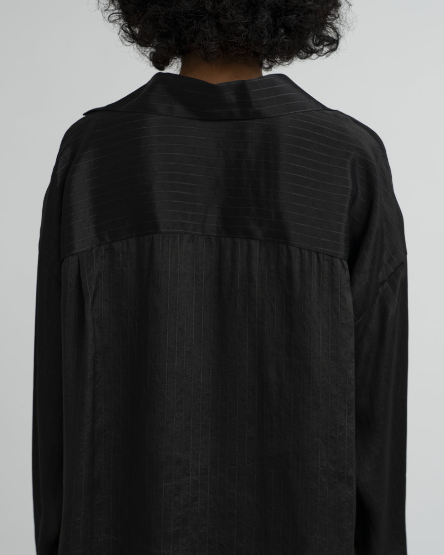 Cupro Striped Skipper Blouse