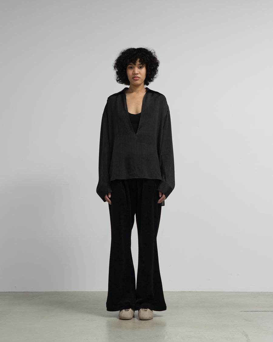 Cupro Striped Skipper Blouse