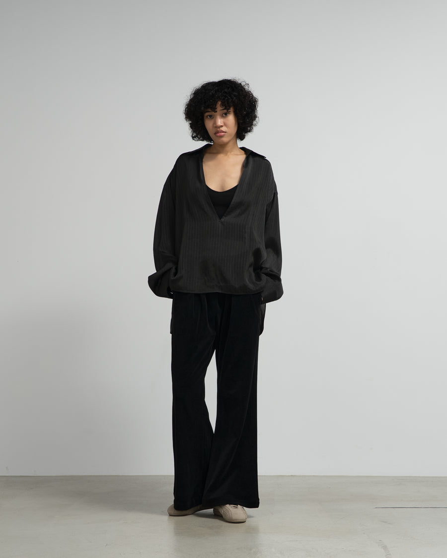 Cupro Striped Skipper Blouse