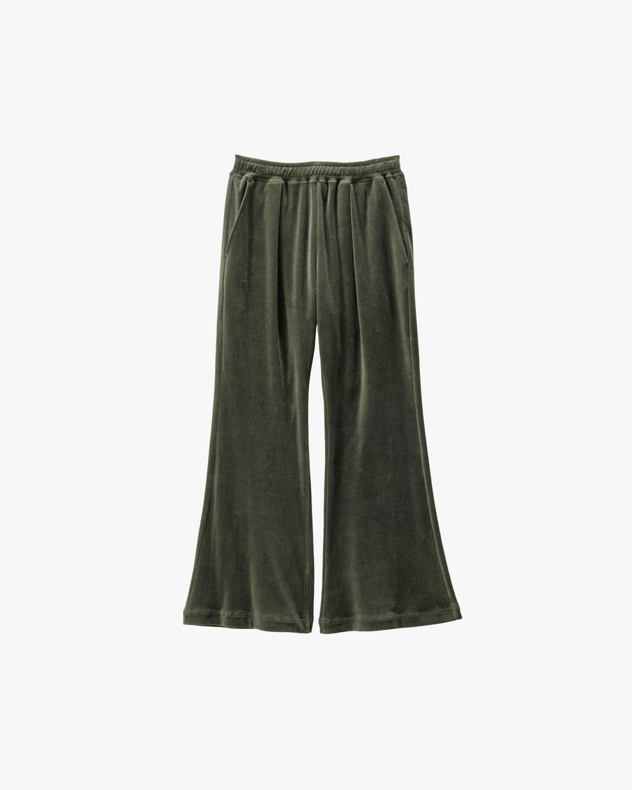 Compact Velour Flare Pants