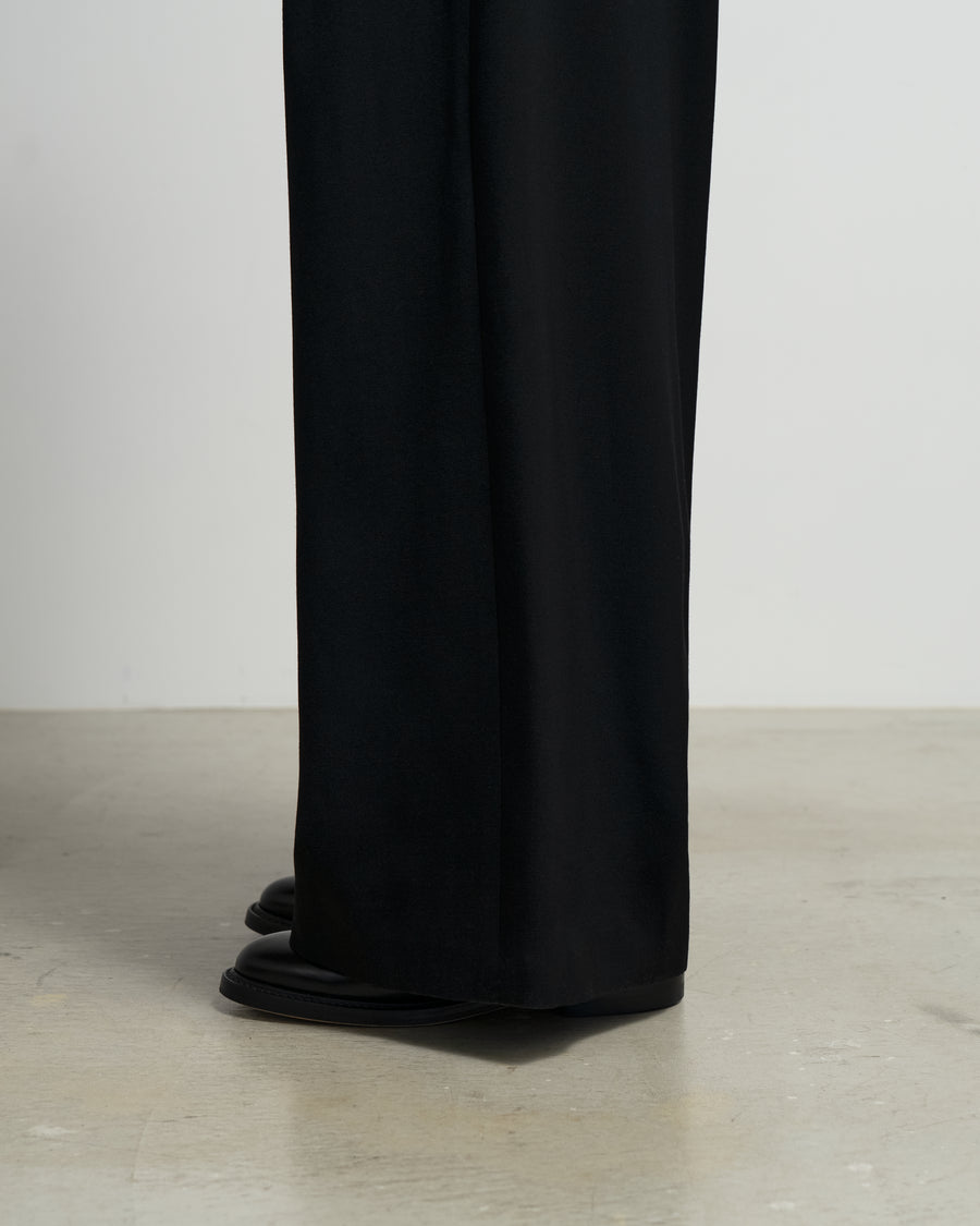 Wool Doeskin Two Tuck Wide Pants