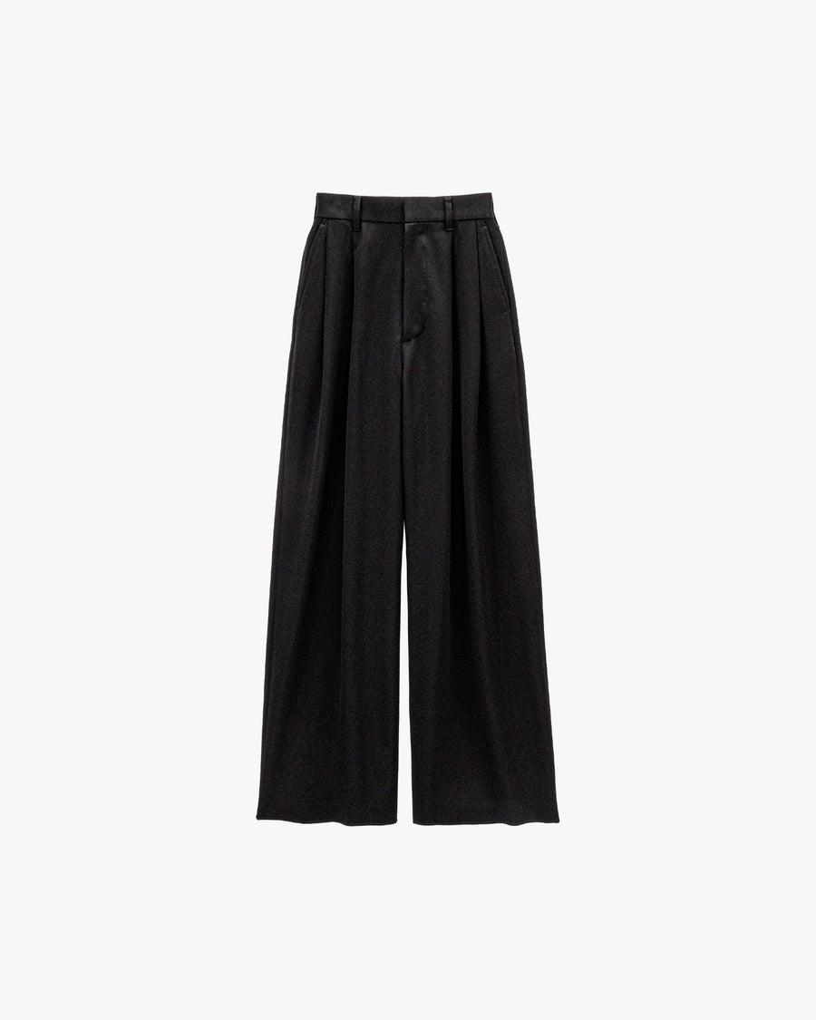 Wool Doeskin Two Tuck Wide Pants