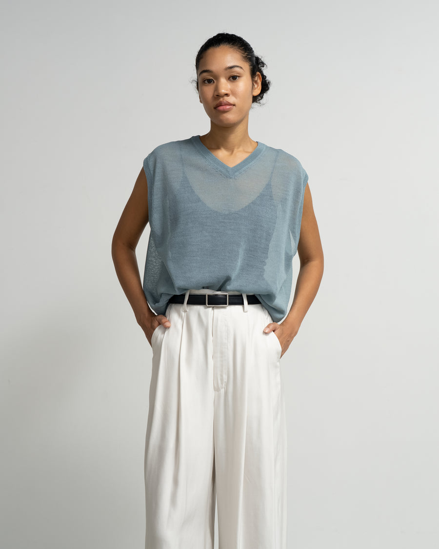 SALE- Coiled Wool Nylon V Neck Knit Vest – Graphpaper