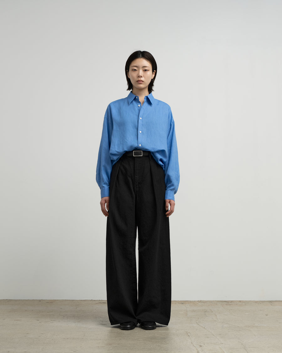 トップス Linen L/S Oversized Band Collar Shirt トップス Linen L/S Oversized Band Collar Shirt Graphpaper-Linen L