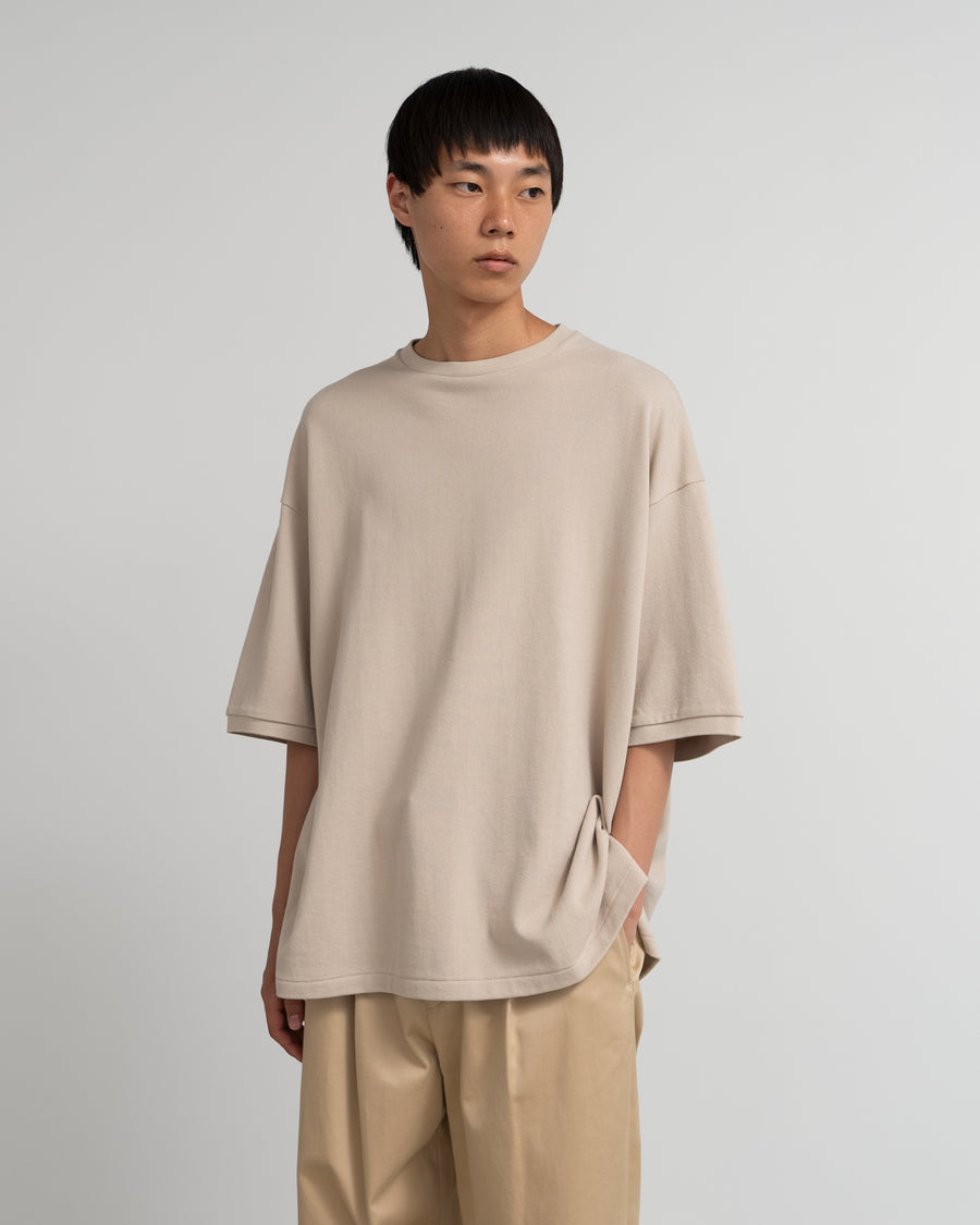 Cotton Pique Jersey Crew Neck Tee