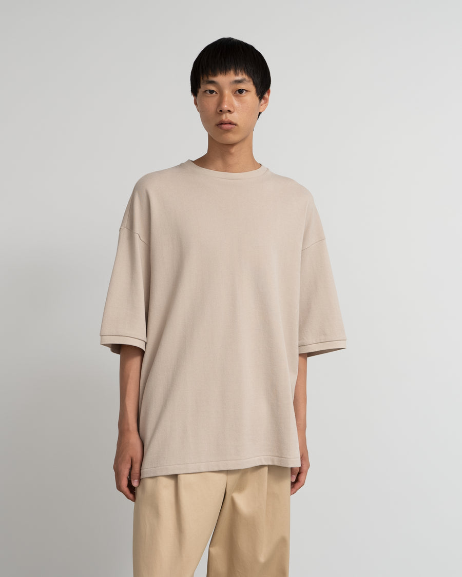 Cotton Pique Jersey Crew Neck Tee