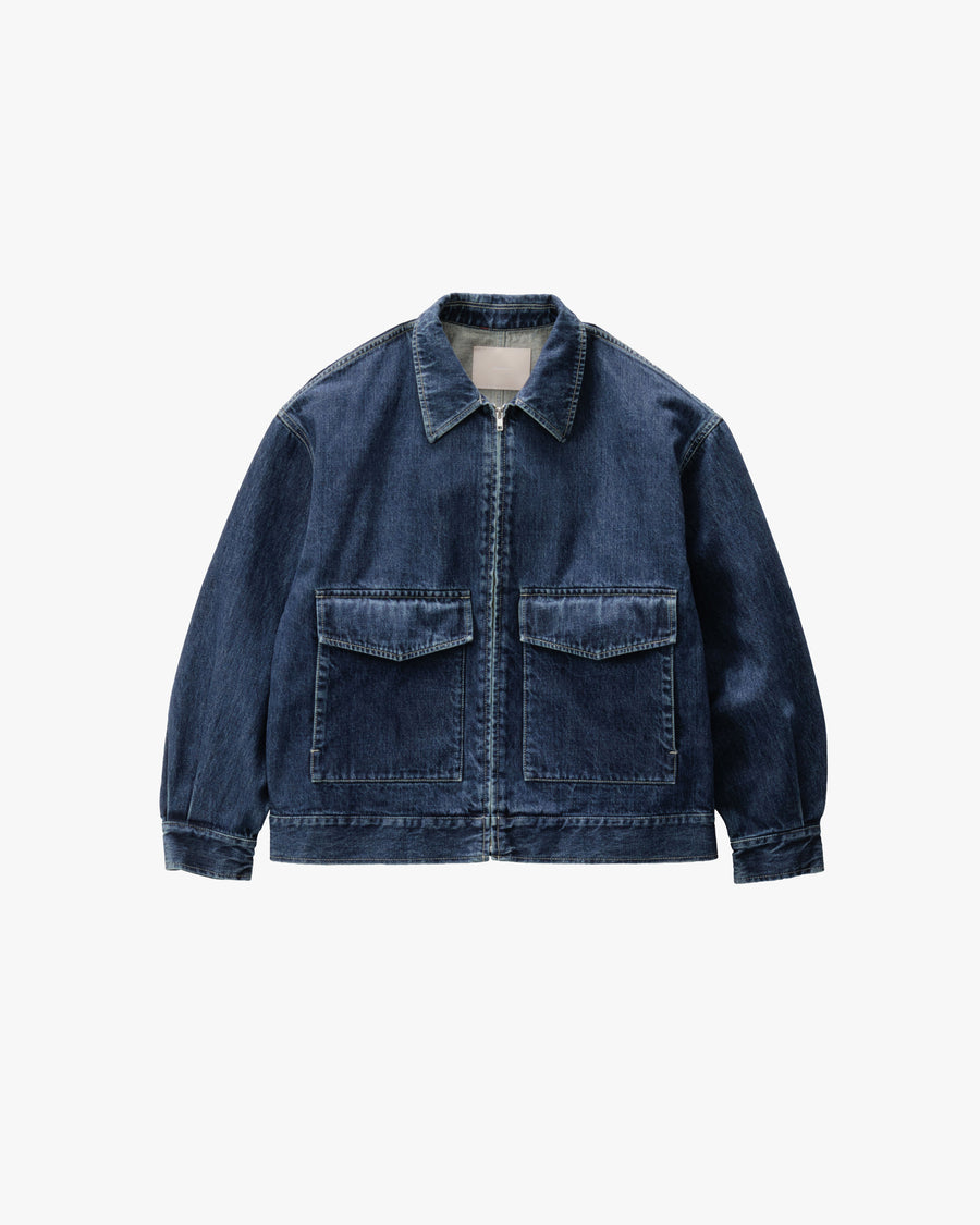 Selvage Denim Zip Jacket -DARK FADE-