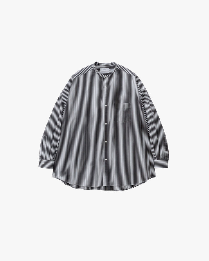 High Count Band Collar Round Cut Oversized Shirt