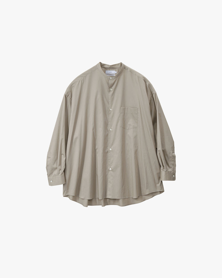 Silicon Poplin Oversized Band Collar Shirt