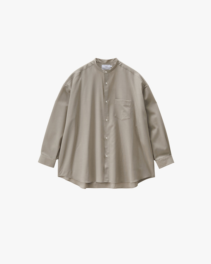 Techno Wool Tropical Oversized Band Collar Shirt