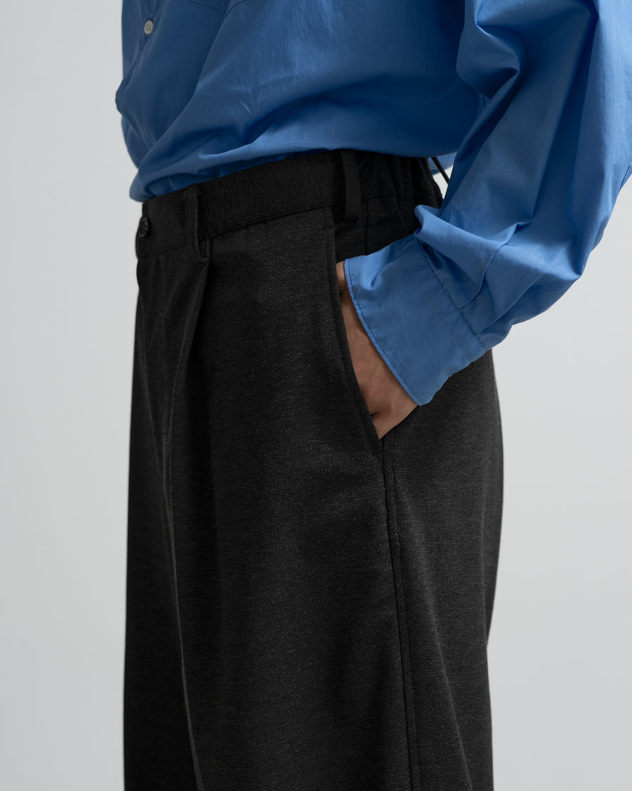 SIDOGRAS Melange Ponte Wide Tapered Slacks