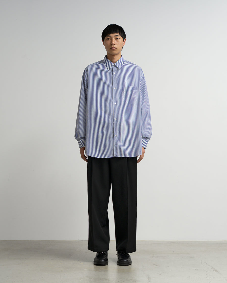 Broad Stripe L/S Oversized Regular Collar Shirt