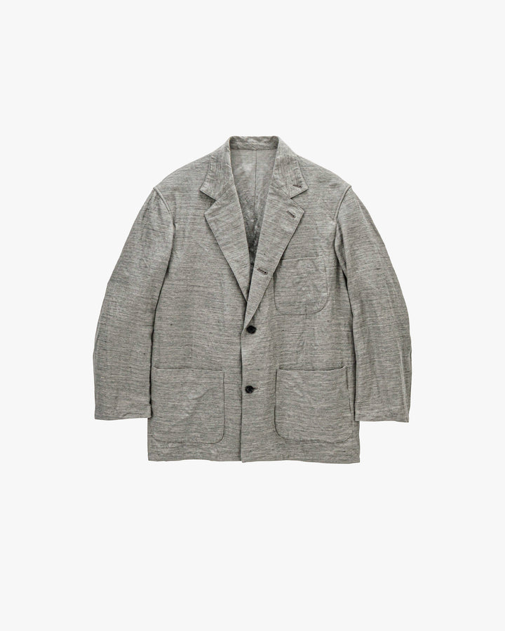 Linen Cupro Back Satin Work Jacket