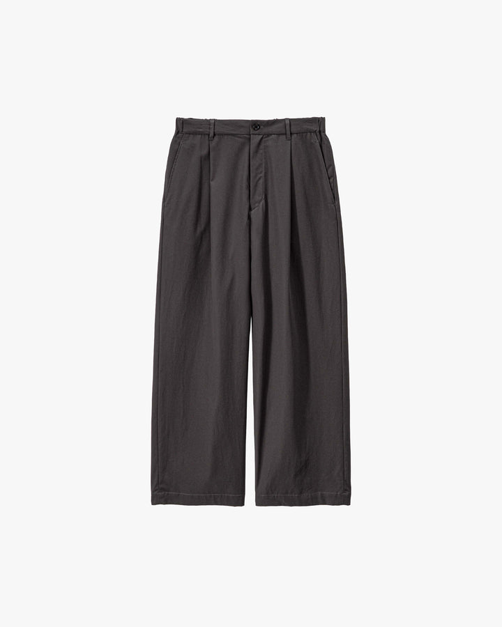 Brushed Cotton Gabardine Wide Straight Pants