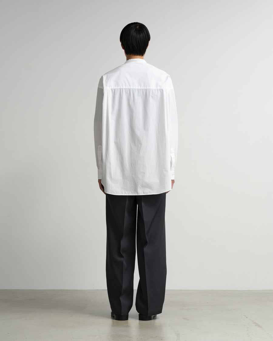 トップス Graphpaper OVERSIZED BAND COLLAR SHIRT Broad L/S Oversized Band Collar Shirt – Graphpaper