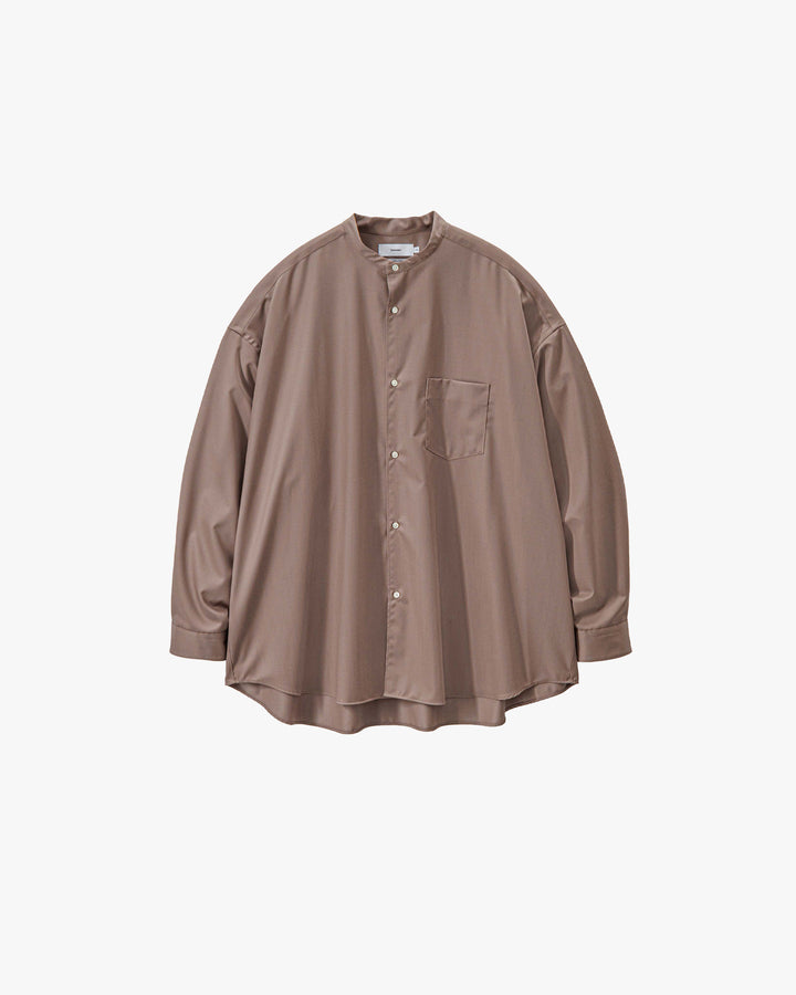 Extra Fine Wool L/S Oversized Band Collar Shirt