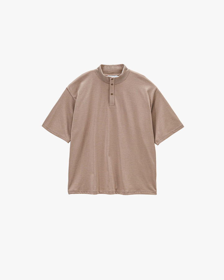 Tri Spun Cotton S/S Henley High Neck Tee