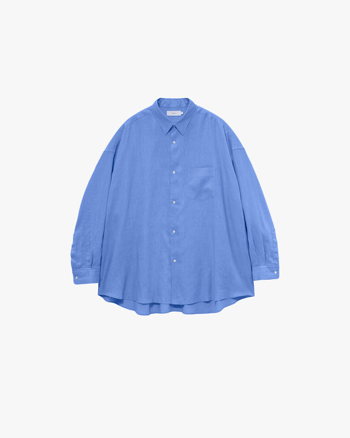 Linen Long-Sleeve Oversized Regular Collar Shirt
