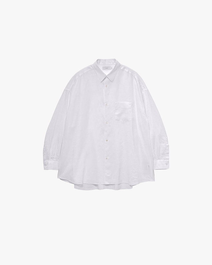 Linen Long-Sleeve Oversized Regular Collar Shirt