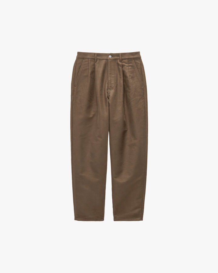 Cotton Double Serge Two Tuck Tapered Pants