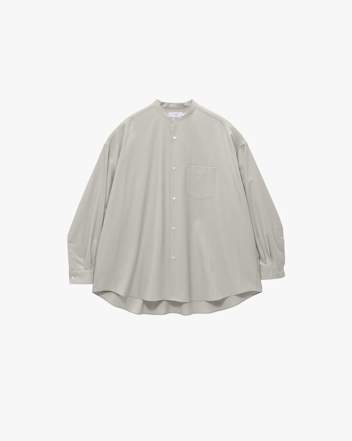 Extra Fine Wool L/S Oversized Band Collar Shirt