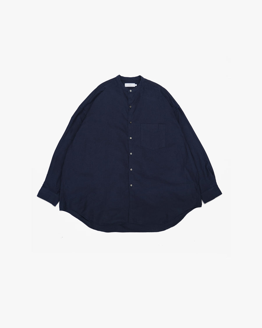Oxford L/S Oversized Band Collar Shirt