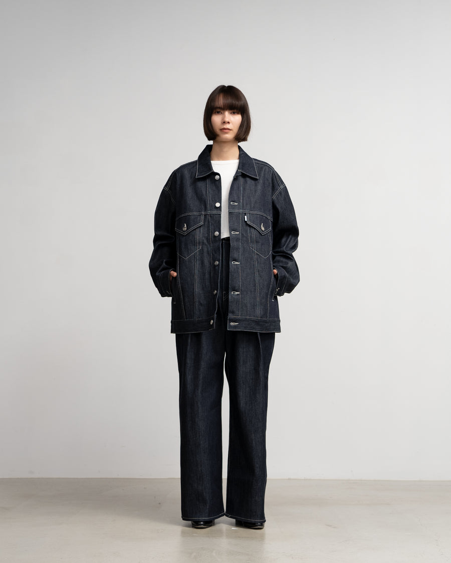 Selvage Denim Two Tuck Wide Pants
