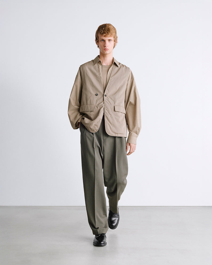 Melange Herringbone Pleated Wide Trousers – Graphpaper