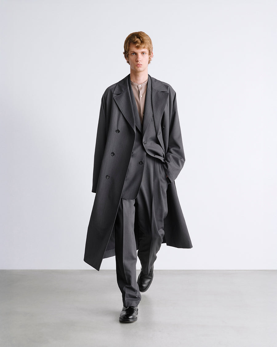 Melange Herringbone Pleated Wide Trousers – Graphpaper