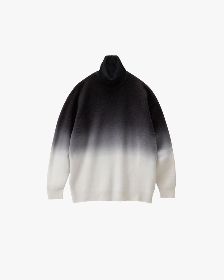 Gradient Dyed Wool High Neck Knit