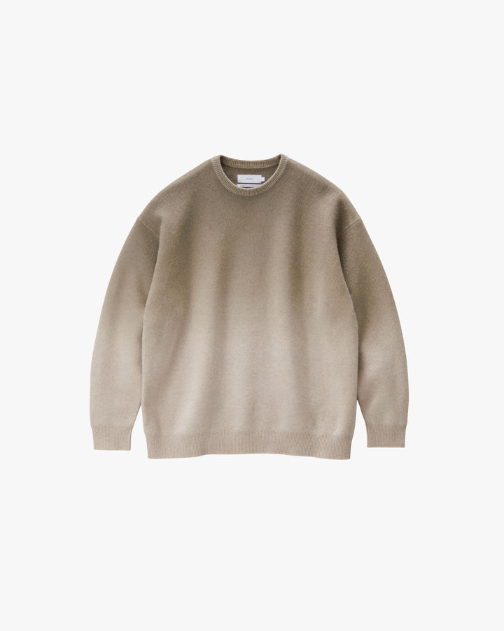 Gradient Dyed Wool Crew Neck Knit