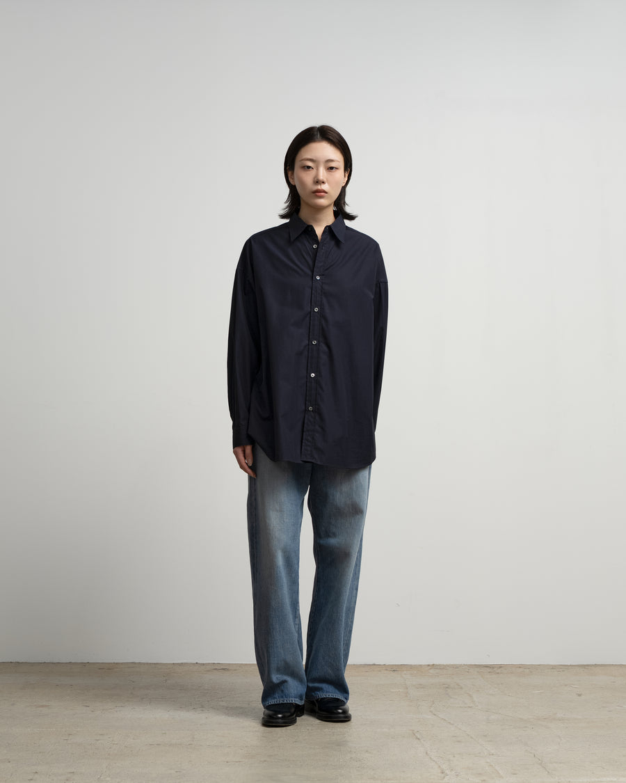 Selvage Denim Five Pocket Wide Straight Pants -LIGHT FADE