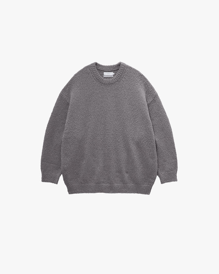 Cotton Wool Slub Oversized Crew Neck Knit