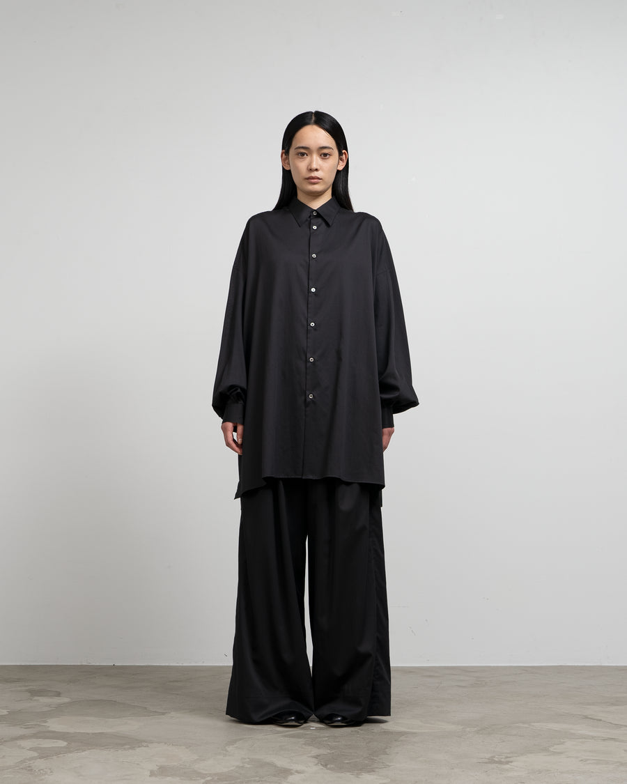 Silicon Poplin Deep Slit Regular Collar Shirt