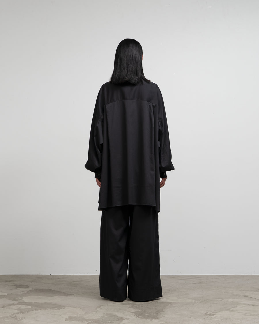 Silicon Poplin Deep Slit Regular Collar Shirt