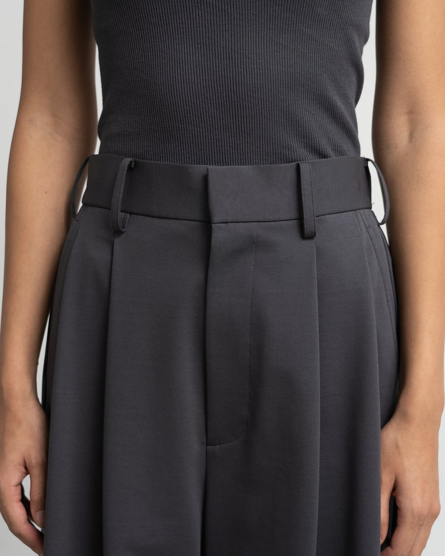 Compact Ponte Two Tuck Wide Pants