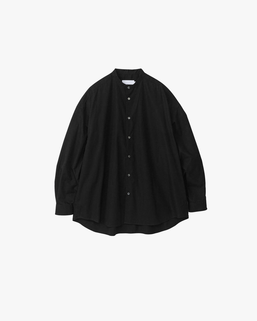 High Count Broad L/S Oversized Band Collar Shirt
